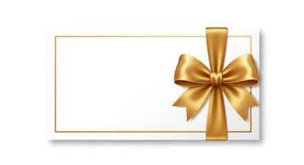 Elegant Blank Gift Certificate with Golden Ribbon and Bow Template