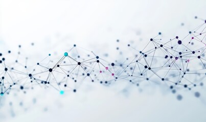 Fototapeta premium A digital abstract representation of interconnected nodes and lines, symbolizing data, networks, and connections in technology and science.