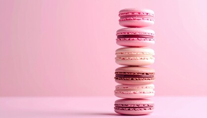 The minimalist composition and soft lighting create a sweet and elegant atmosphere.  Perfect for dessert themes, French pastries, or romantic and feminine concepts.le