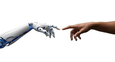 Human Hand and Robotic Hand Touching: AI Future Connection
