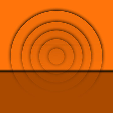 Abstract Orange Concentric Circles Background Layered Circular Waves on Gradient for Digital Designs Wallpapers and Abstract Art