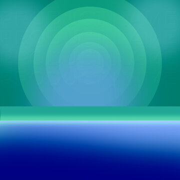 Abstract Teal to Deep Blue Gradient Background with Concentric Halo Rings Serene Abstract Aura for Wallpapers Designs and Digital Projects