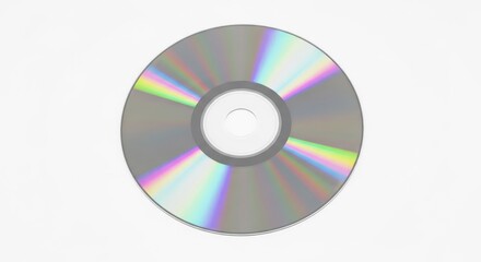 Shiny Blank CD DVD Disc with Colorful Rainbow Reflection