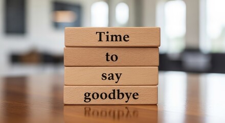 Time to Say Goodbye Message on Wooden Blocks Concept