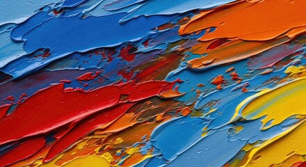Vibrant Textured Oil Paint Strokes Abstract Art Background