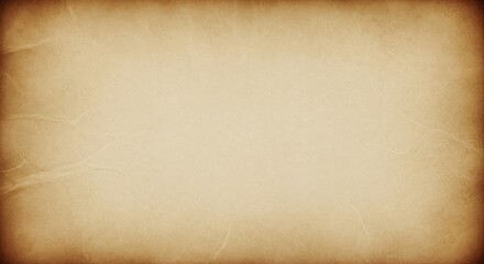 Vintage Old Paper Texture Background with Dark Vignette and Folds