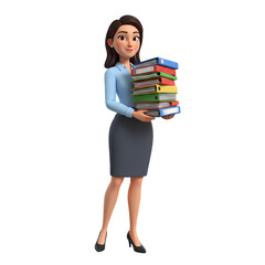 woman holding a stack of file folders