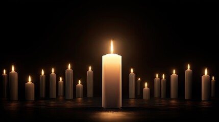 Serenity of Illuminated Candles in Darkness Creating a Tranquil and Peaceful Atmosphere for Reflection and Meditation