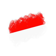 Abstract Rough Paint Stroke Red and White