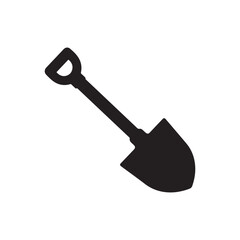 Shovel gardening tool silhouette icon vector flat illustration