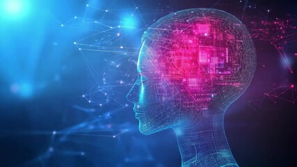 composite image shows a human brain connected to a glowing digital AI brain, symbolizing the union of biology and technology. - Powered by Adobe