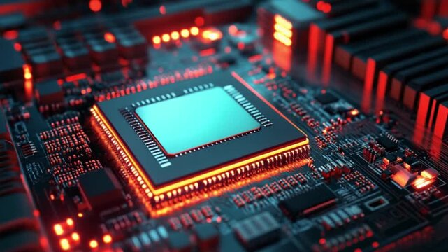 macro view of a high-performance computer CPU glowing with blue light, symbolizing powerful data processing