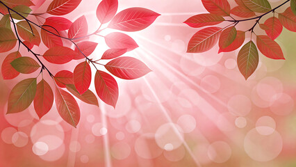 Autumn leaves background with bokeh effect. Vector illustration.