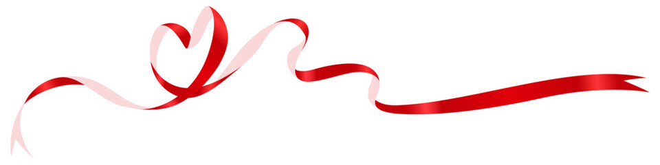 ハート型のリボン、デコレーション素材
