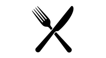 Crossed fork and knife vector , fork and knife