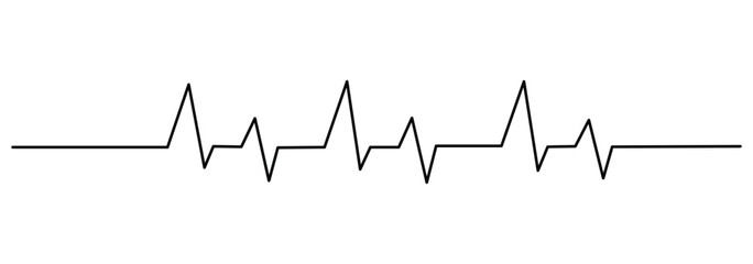 Continuous one line representing a heartbeat outline vector art illustration, Heart beat one line. Hand drawn symbol vector illustration.