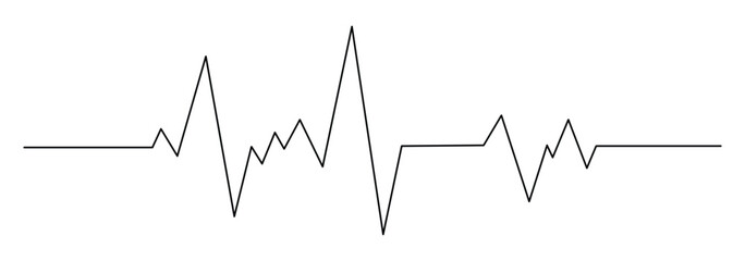 Heartbeat line icon with transparent background, depicting an electrocardiogram waveform, pulse rhythm, and medical vital signs for health monitoring, vector illustration 