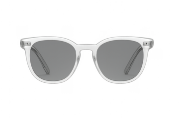 White frame sunglasses with dark lenses