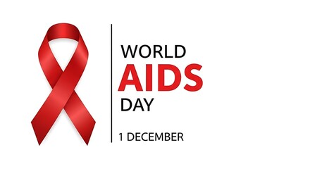 Red Ribbon Symbol of Universal Compassion and Global Awareness for a Significant Health Observance Day Advocating Support and Solidarity Worldwide