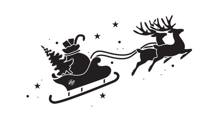 Cristmas Sinterclaus flying in the sky