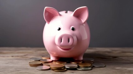 Solar energy money saving. A piggy bank money box on a solar energy panel created with generative ai	
 - Powered by Adobe