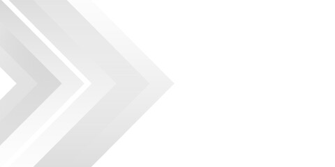 Obraz premium Technology banner design with white and grey arrows. Abstract geometric vector background
