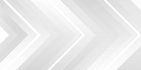 Obraz premium Technology banner design with white and grey arrows. Abstract geometric vector background