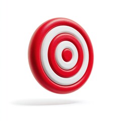 Obraz premium Realistic 3D Dart Target with Bullseye and Detailed Rings, Perfect for Game, Sports, and Competition-Themed Projects 