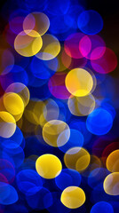 night traffic in the city mobile vertical format background wallpaper yellow blue bokeh glowing red purple