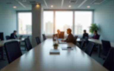 Business office without people with blurred bokeh background. High quality
