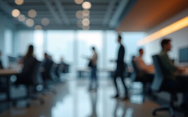 Business office without people with blurred bokeh background. High quality