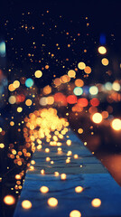 night traffic in the city mobile vertical format background wallpaper orange yellow blue green bokeh glowing