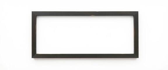 Black rectangular wooden frame cutout against white background,   home,   illustration