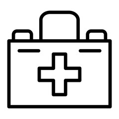 First Aid Kit Vector Line Icon Design