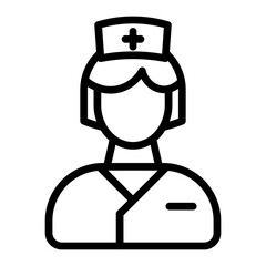 Nurse Vector Line Icon Design