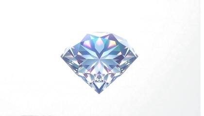 brilliant cut diamond, high transparency, realistic light dispersion, rainbow reflections, luxury minimal style, isolated transparent background.
