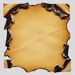 Aged parchment with charred edges and faint diagonal line