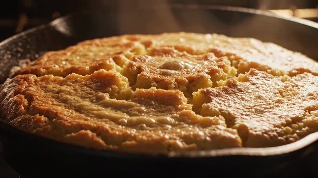 Baking Cornbread in a Cast Iron Skillet: A Visual Journey of Rise and Golden Perfection