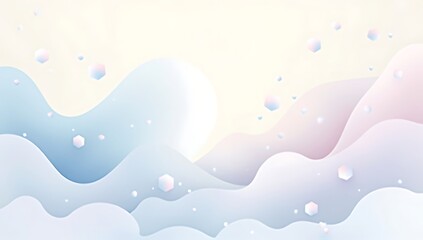 Abstract geometric gradient background with 3D layered shapes, soft pastel color transitions, modern minimal design for presentation or web use.