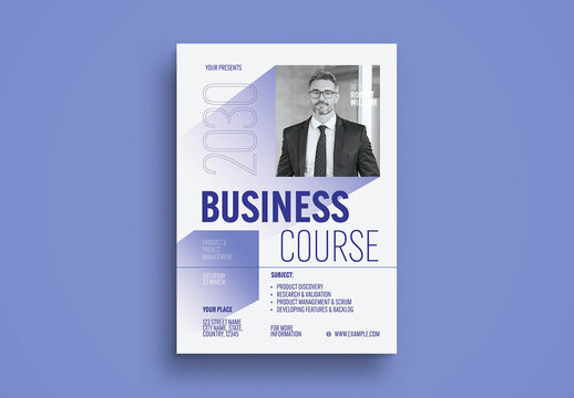 Blue Geometric Business Course Flyer Layout