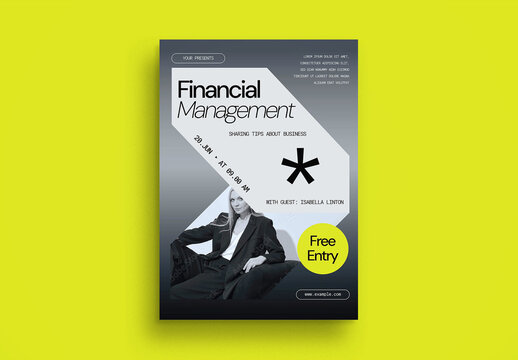 Gray Utilitarian Financial Management Flyer Layout