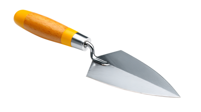 Trowel isolated on transparent background, a tool for applying and spreading mortar