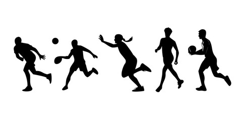 Silhouette of athletes playing different sports