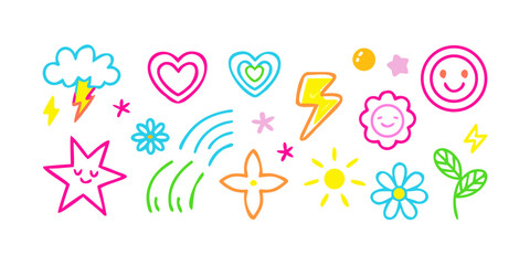 Hand drawn doodle elements for decoration