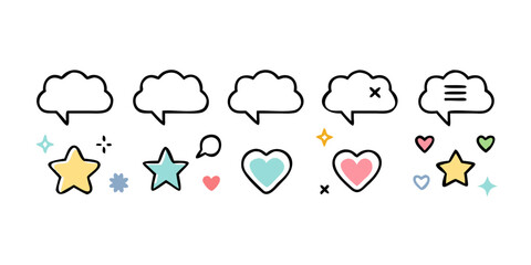 Cute speech bubbles and decorative elements