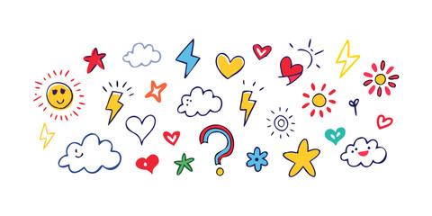 Hand drawn doodle elements for decoration design