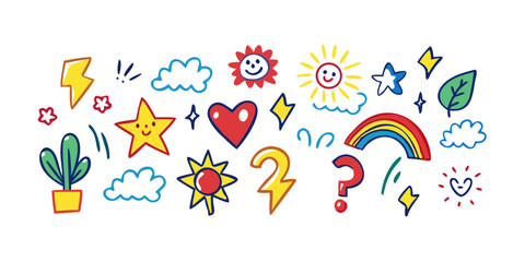 Hand drawn doodle elements for decoration design