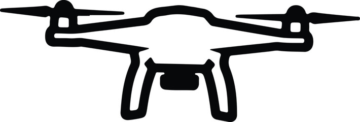 Illustrator drone quadcopter for delivery and surveillance Silhouette vector
