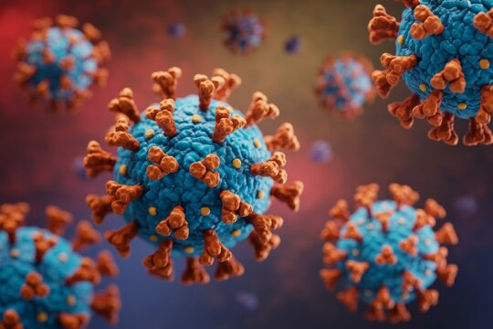 Microscopic View of Coronavirus Particles covid19 pandemic