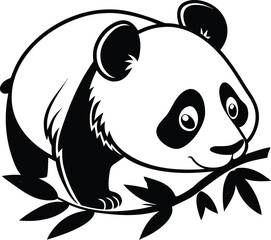 Fototapeta premium panda and bamboo